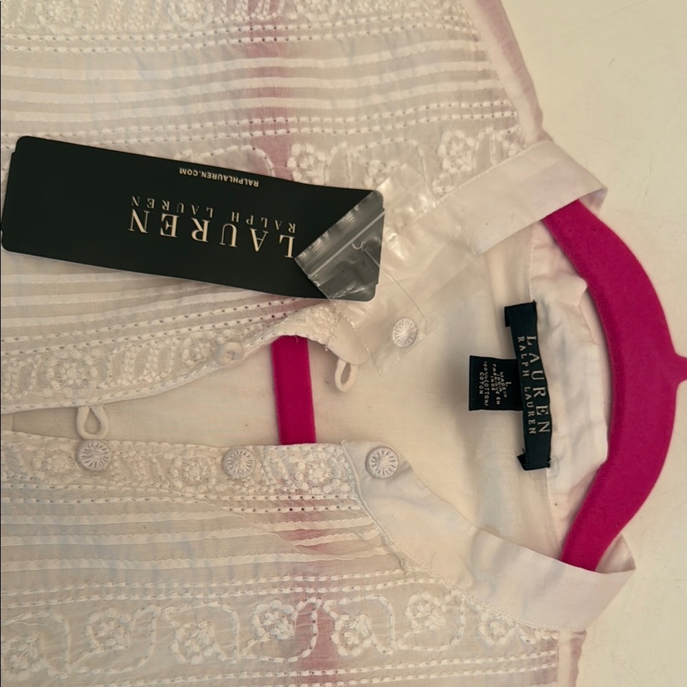 White Embroidered Long Sleeve Blouse - Picture 5 of 8